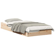 Letto singolo | Letto per adulti | Struttura del letto Marrone 90 x 210 cm Pino massello