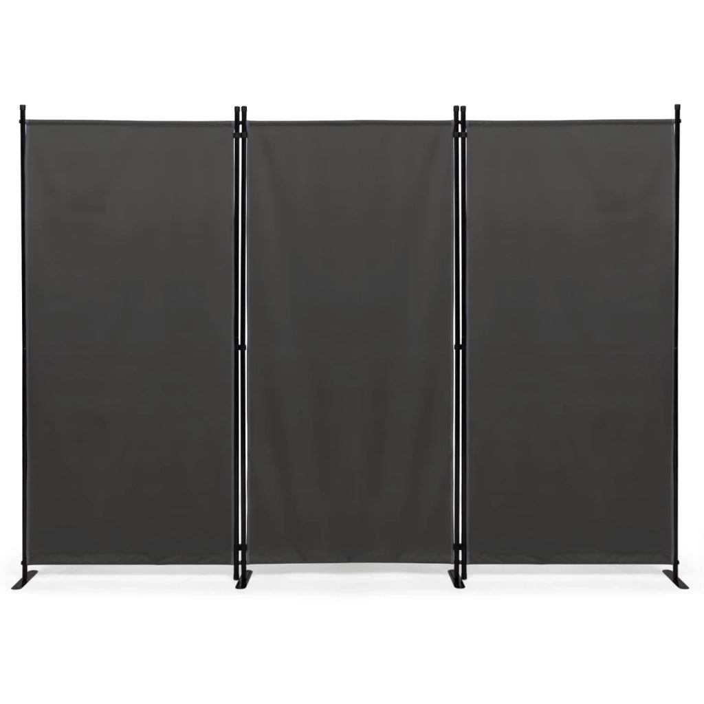 IDMarket - Schermo pieghevole a 3 pannelli su gambe, 250 x 180 cm, grigio antracite