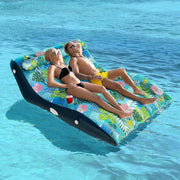 Ombrello Inflatabile per 1-2 Persone, Sedia da Piscina, Air Mattress con Maniglie, Porta Ombrello e Supporto alla Schiena