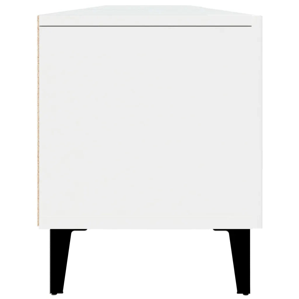 Mobile TV Bianco 180x31,5x40 cm in Legno Massello di Argilla 816264