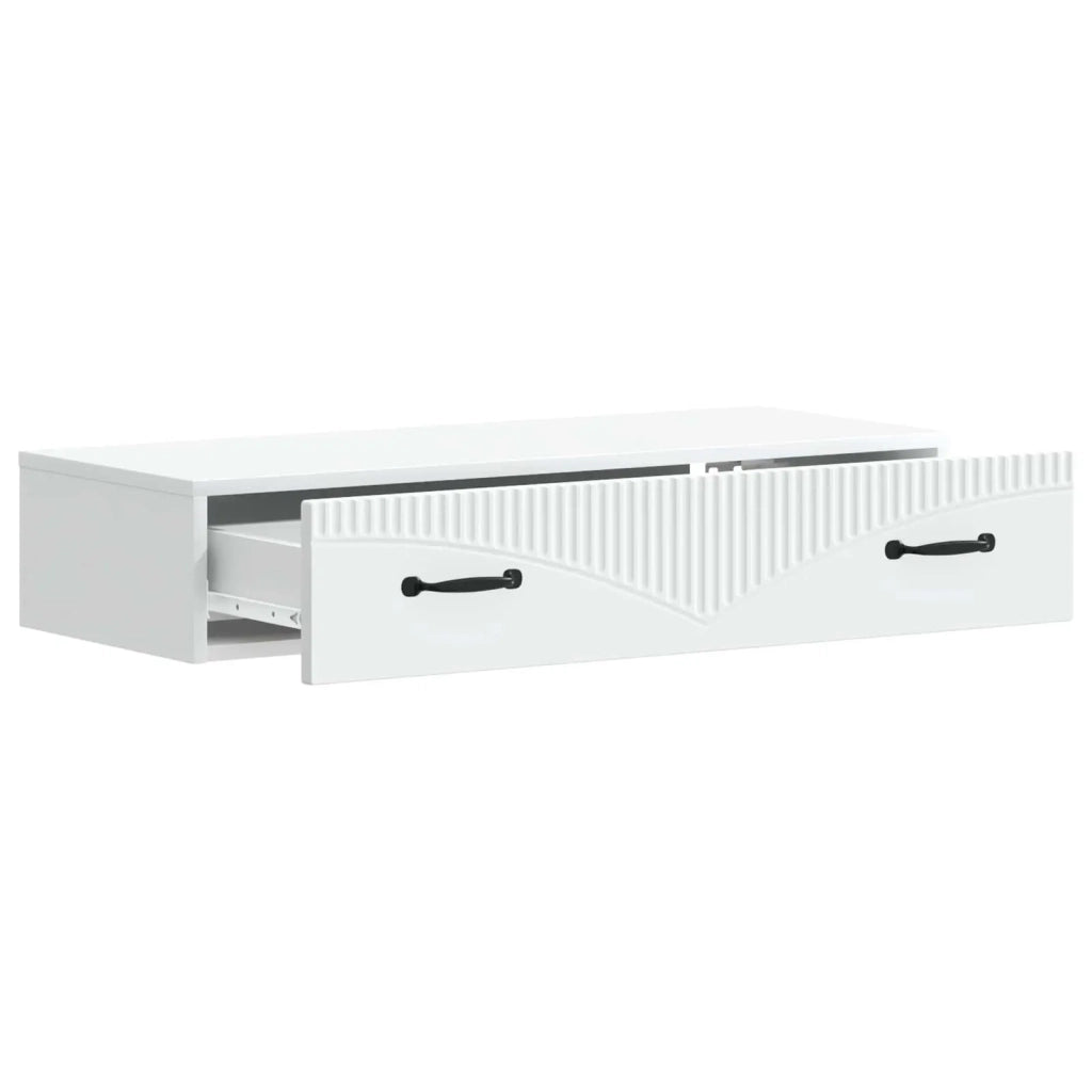 Tavolino da Parete Laterale Bianco 87,5 x 34,5 x 17 cm 899005