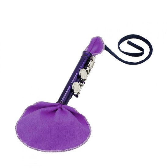 Strumento di Pulizia per Saxofono - Panno di Pulizia con Tessuto Simile a Pelle - Misura 31x16,5 cm - Leggero - Colorazione Viola - Pulitore per Strumenti Musicali