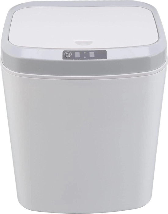 Contenitore per rifiuti 16L Sensore intelligente Porta rifiuti Infrarosso Induzione Impermeabile Lampada notturna RV( Bianco)