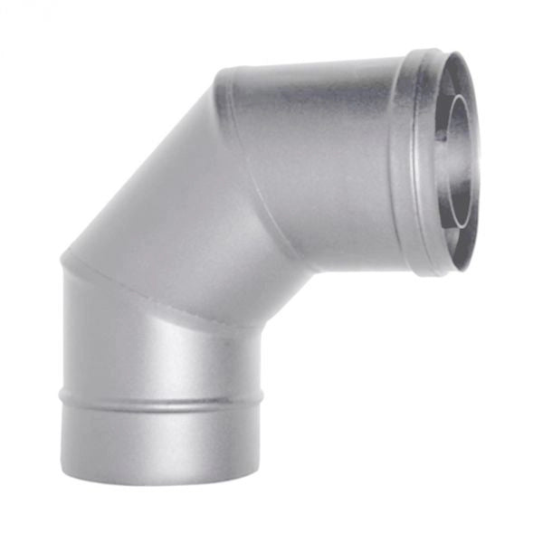 Canna fumaria tubo coassiale INOX curva 90 D. 80/130 INOX CE stufa pellet  Made in Italy