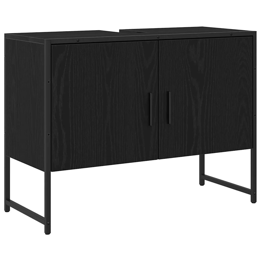 Set di mobili per il bagno 2 pcs Nero Legno multistrato 3334333