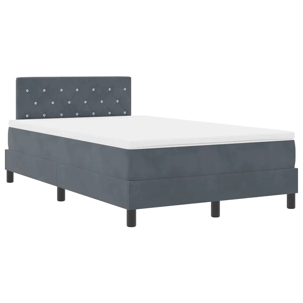 Letto a molle con materasso Grigio scuro 120 x 190 cm Velluto 3339093