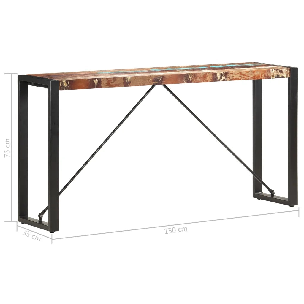 Tavolo Consolle 150x35x76 cm in Legno Massello di Recupero 285949