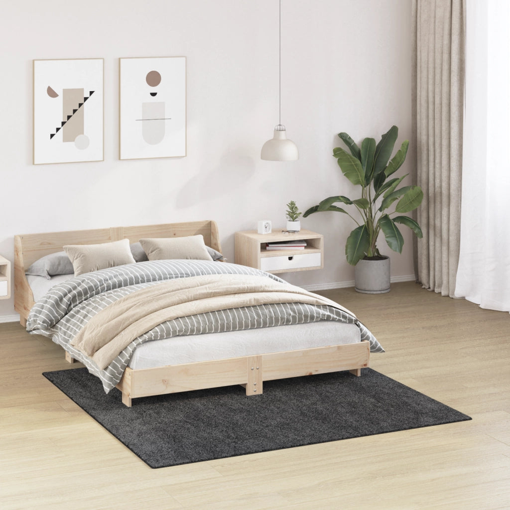 Tappeto Shaggy con Retro in Lattice Grigio Scuro 160x160 cm