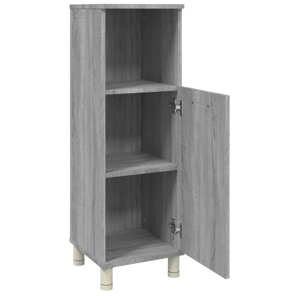 Armadietto Bagno Grigio Sonoma 30x30x95 cm in Legno Multistrato cod mxl 12065