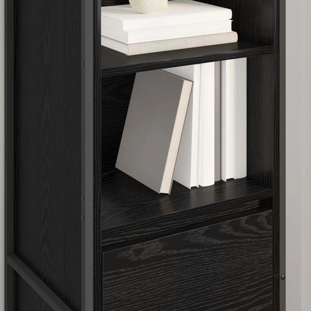Armadio per Libri con cassetto Rovere Nero 43 x 36 x 150.5 cm 886624