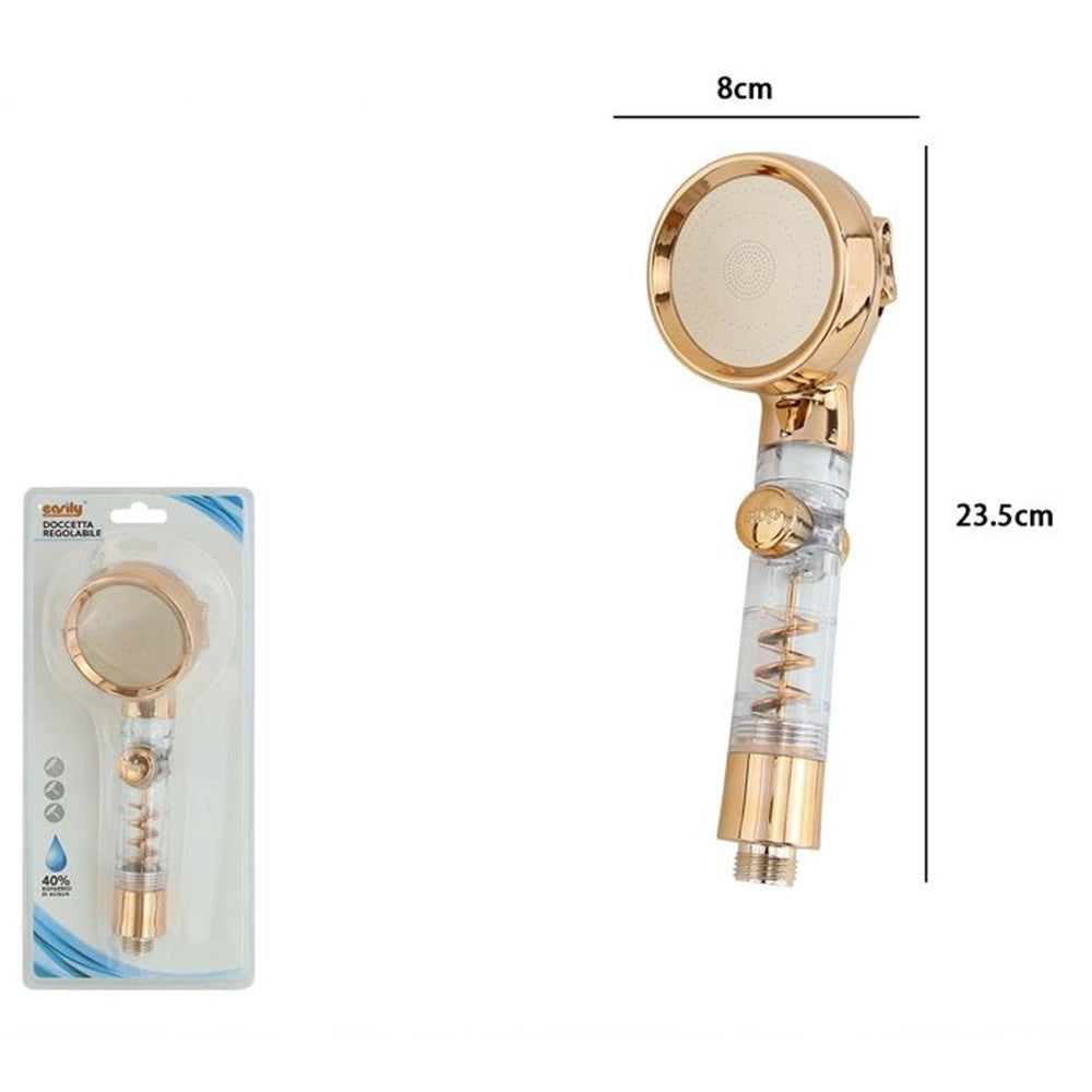 Trade Shop - Doccetta Con Pulsante Stop Multigetto Doccia Bagno Soffione Ventola A Spirale 87533 -