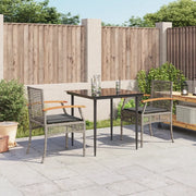 Set da Pranzo da Giardino 3 pz con Cuscini in Polyrattan Grigiocod mxl 113372