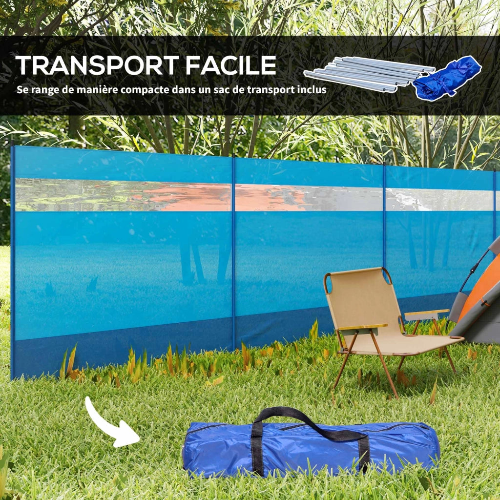 Paravent da giardino pieghevole ¨C zephmum ¨C blu 725x140 cm