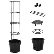 Fioriera rialzata per piante fiori terrazza giardino pianta di pomodoro Ø29,5 x 115 cm polipropilene antracite 02_0038848