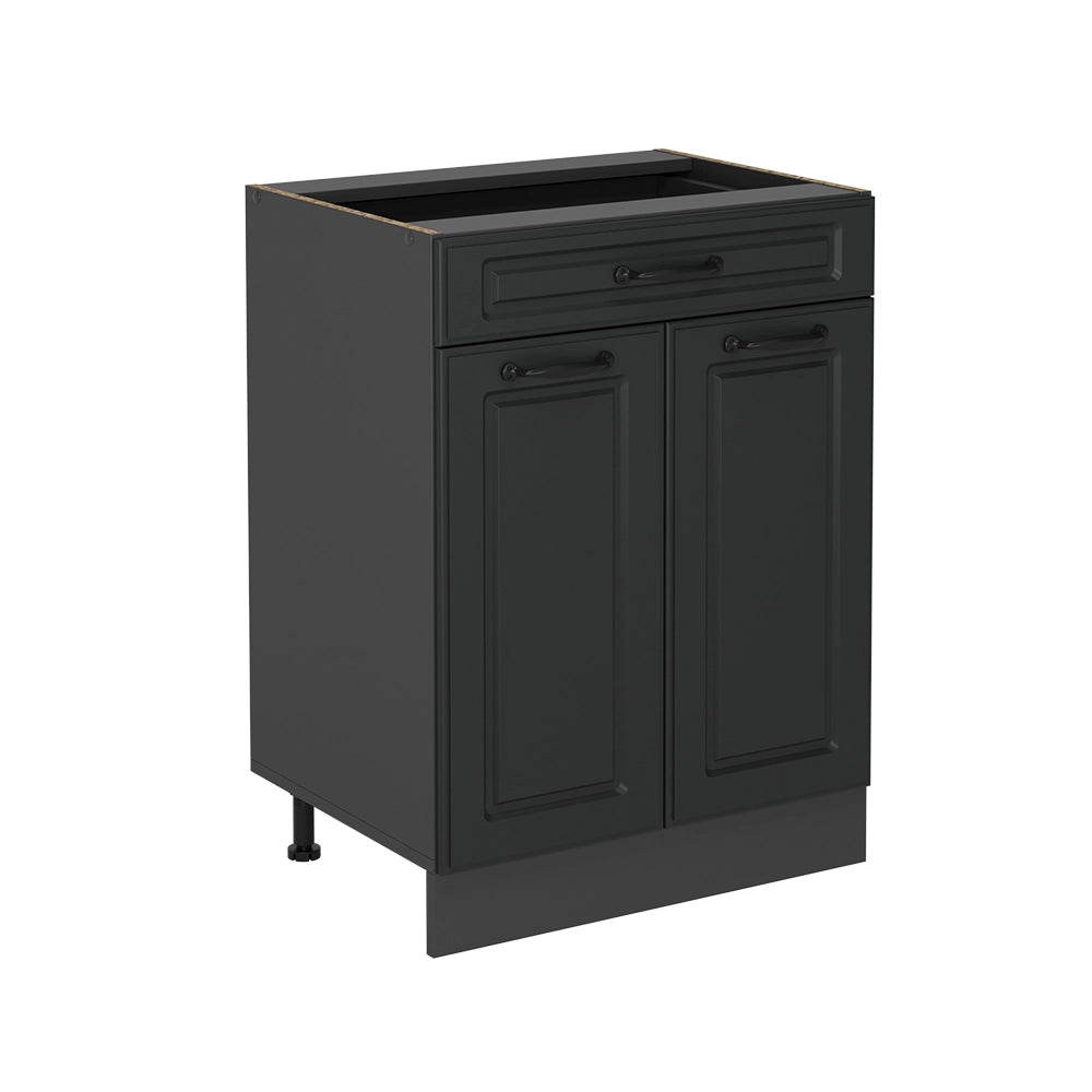 Vicco Mobiletto base per cucina Antracite casa di campagna 60 cm con cassetto, senza piano di lavoro