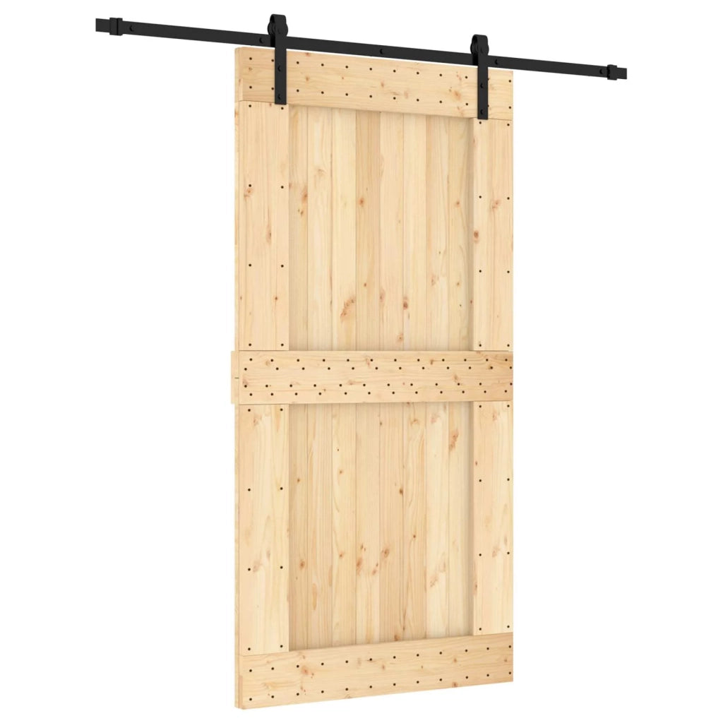 Porta scorrevole Naturale e Nero 100 x 210 cm 3444922