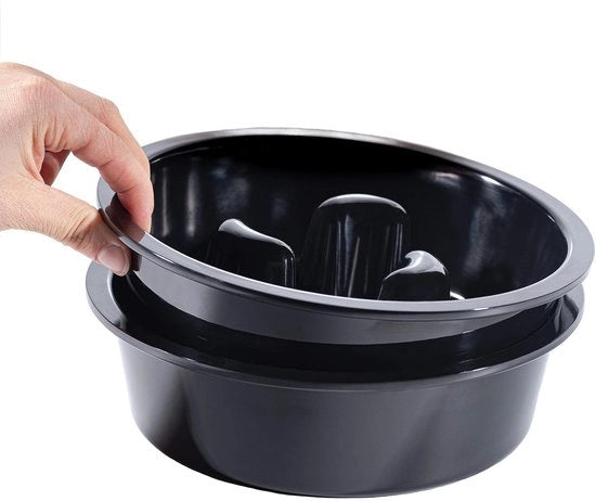 Piatti Anti-Gulping per cani per bar (1,6 l), vasca alimentare e idratante elevata | 2 x 950 ml | Set di alimentazione per cani con 2 piatti in melamina, set di vasche alimentari regolabili in altezza per cani (grande/medio)