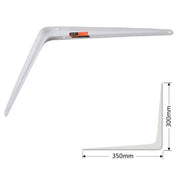 Trade Shop - Staffe Angolari 2pz Supporto Staffa Angolare Reggimensole 300x350mm Bianco Grigio - Bianco