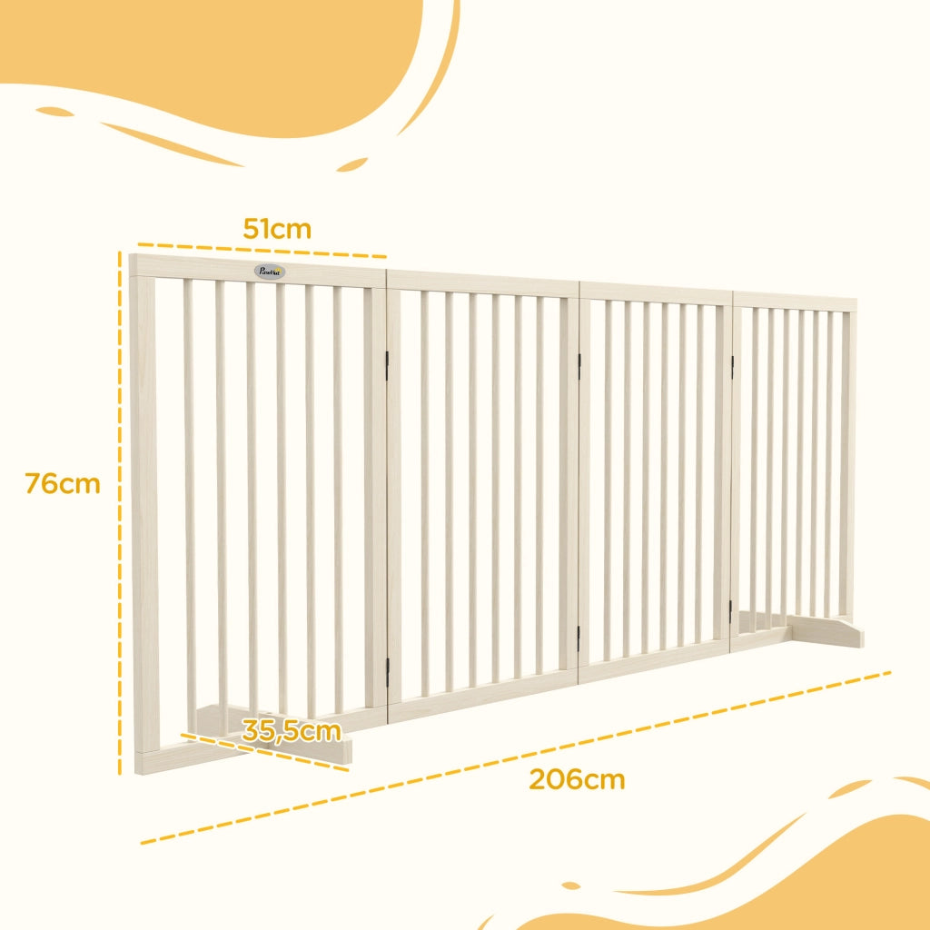 Barriera per animali domestici modulare pieghevole ¨C Minimal ¨C legno massello 206x35.5x76 cm