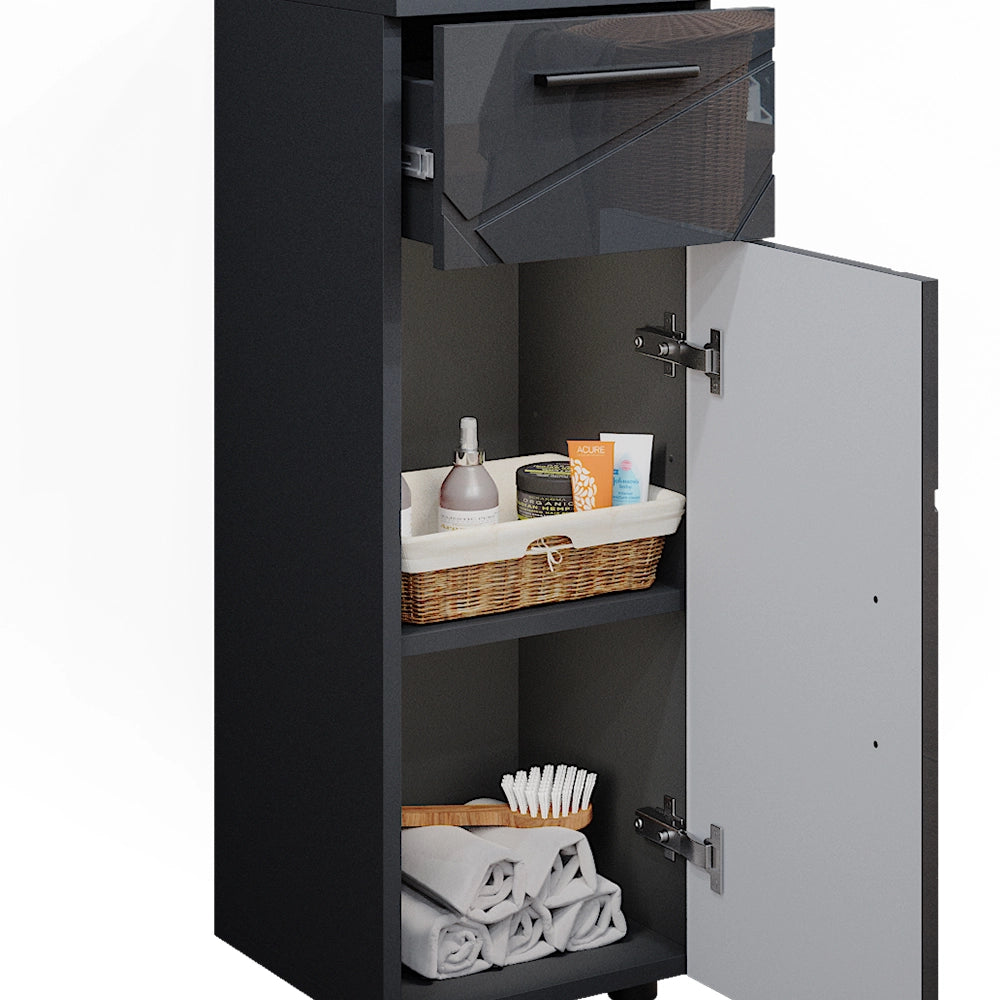Mobiletto bagno Irma Antracite lucido 30 x 81 cm Vicco