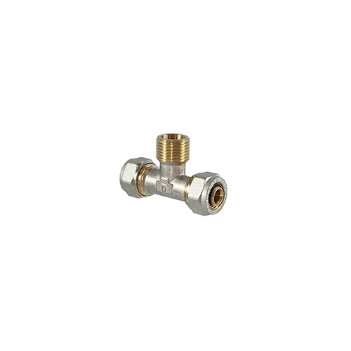 RACCORDO TEE MASCHIO A COMPRESSIONE PER MULTISTRATO- 16 x 1/2 x 16- TDMB- pezzi 1