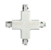 LED-TRACK-X CONNESSIONE A CROCE BIANCA PER BINARIO 18,1X18,1X3,4CM