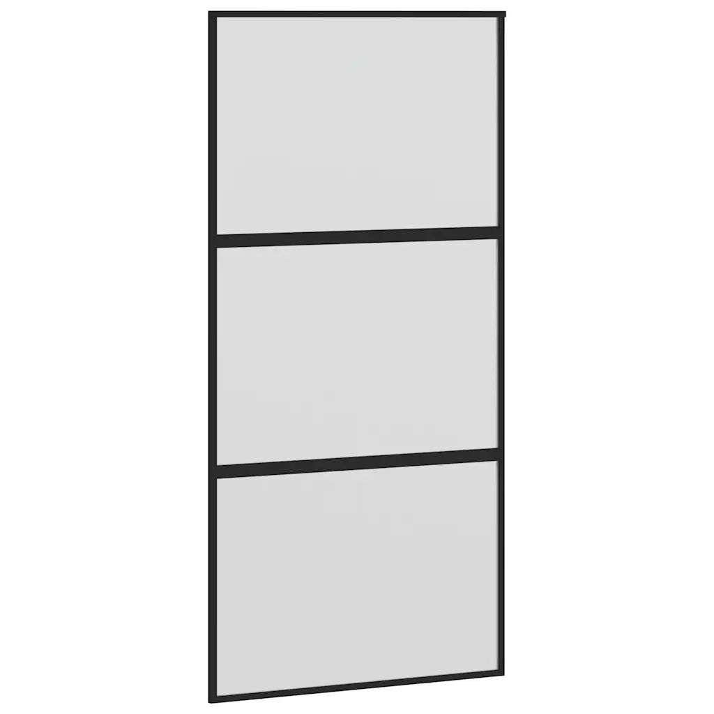 Porta Scorrevole Ferramenta Nera 102,5x205 cm Vetro Temperato