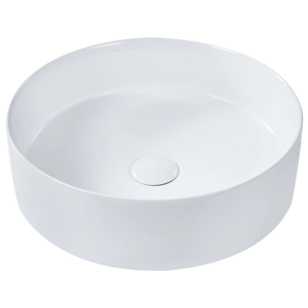 Lavabo da bagno in ceramica ⌀ 40 cm Bianco stile glamour