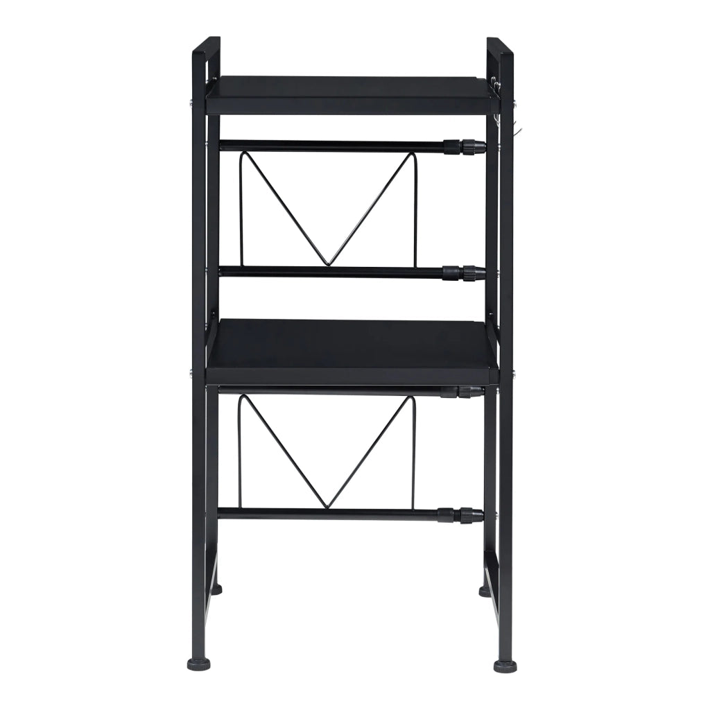 Scaffale dal design senza tempo per soggiorno/camera da letto mobiletto porta microonde con 2 ripiani regolabili nero 03_0011328