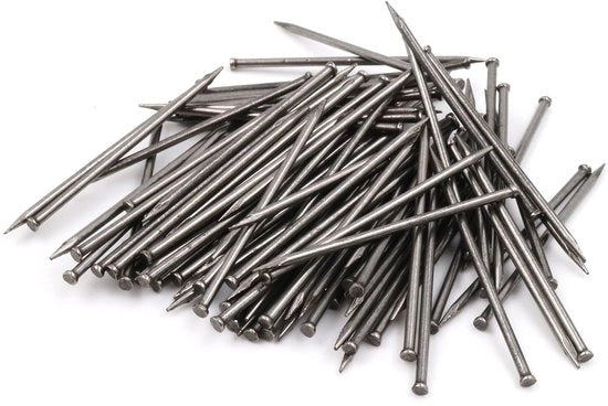 Penne in acciaio - Spiedini per carpenteria - 100 pezzi - 1,5x35 mm - Testa piatta - Adatti a vari lavori - Blu