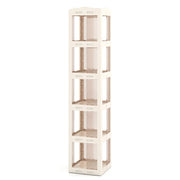Libreria angolare 36,5 x 36 x 108 cm con 5 ripiani accessibilità a 360° design pieghevole in PP bianco 20_0017733