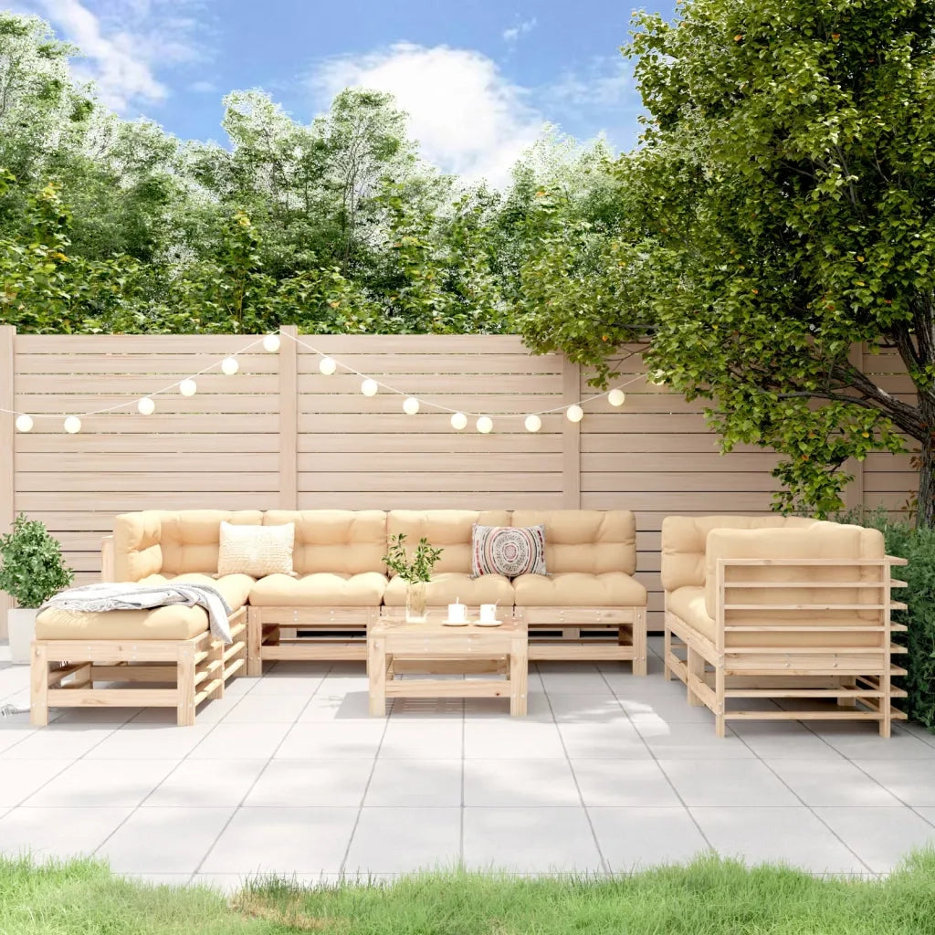 Set Salotto da Giardino 9 pz in Legno Massello di Pinocod mxl 118183