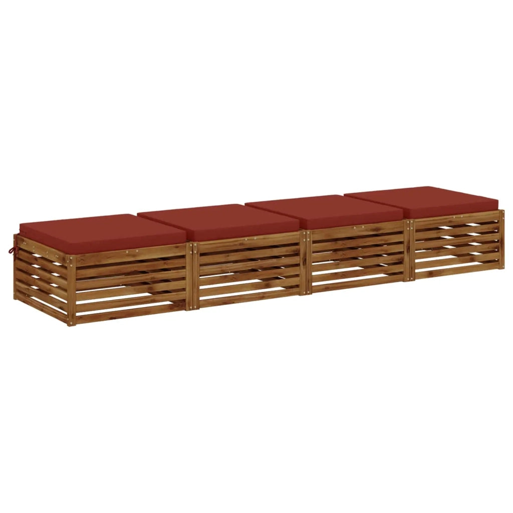 Cuscini per Sedia in 4 Pezzi SOEST 4 pz 100% Poliestere Rosso 945066