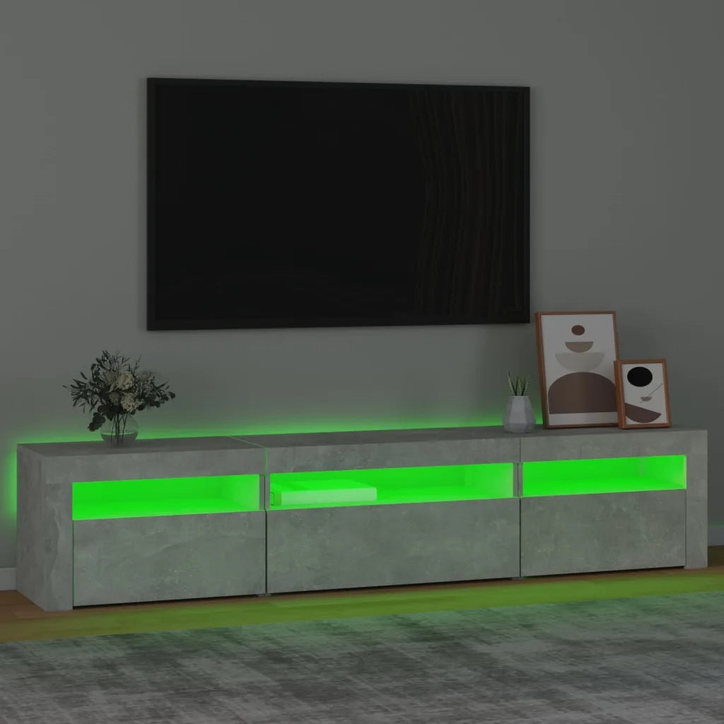 Mobile TV | Armadietto TV | Mobile Porta TV con Luci LED Grigio Cemento 195x35x40 cm