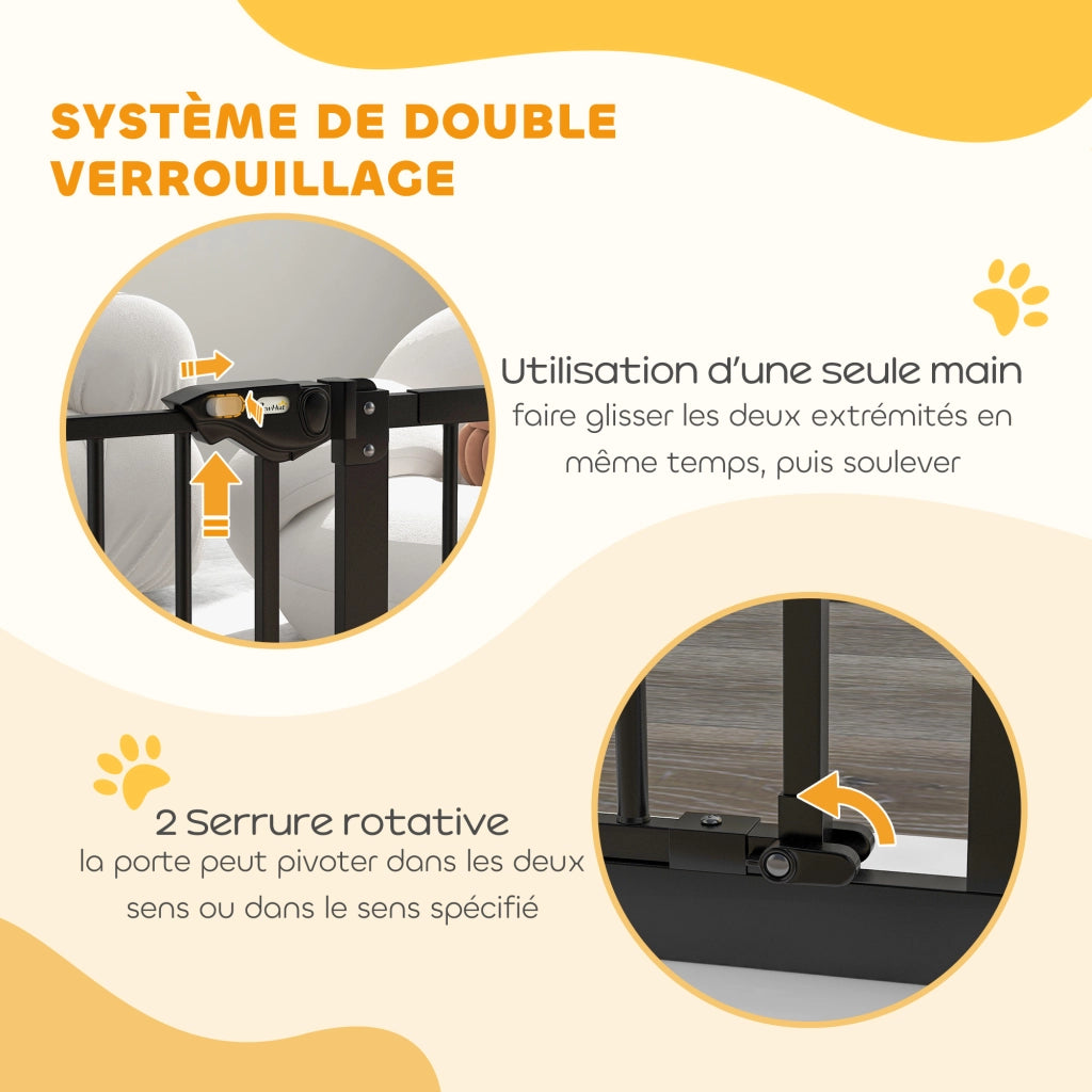 Cancelletto di sicurezza per animali ¨C Xylo ¨C chiusura automatica doppio blocco senza forare nero