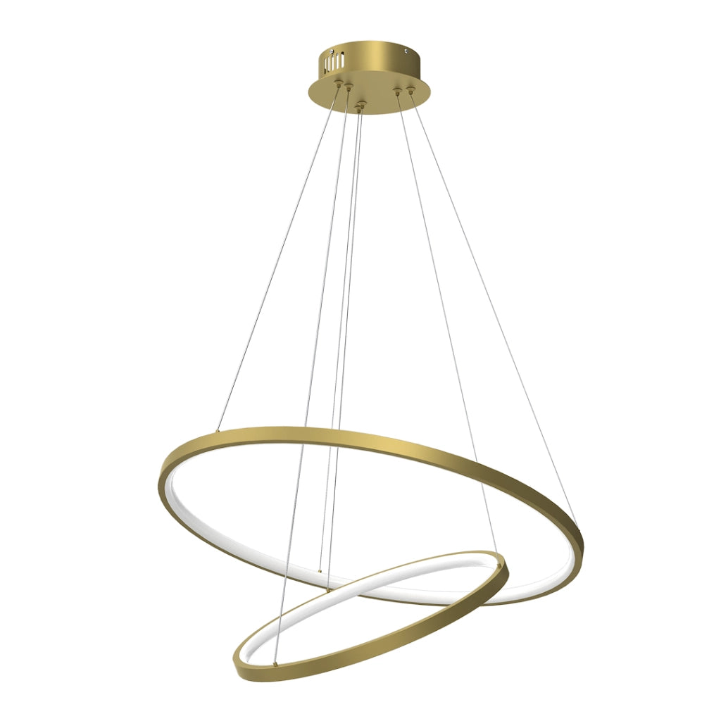 Lampada a sospensione oro 2 anelli 60/40 LED 51W 4000K Milagro