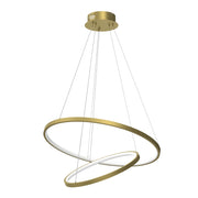 Lampada a sospensione oro 2 anelli 60/40 LED 51W 4000K Milagro