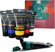 Set di vernici acriliche 6 colori - Vernice artistica premium - 6 x 75 ml - Resistente al lavaggio - Non sbiadisce