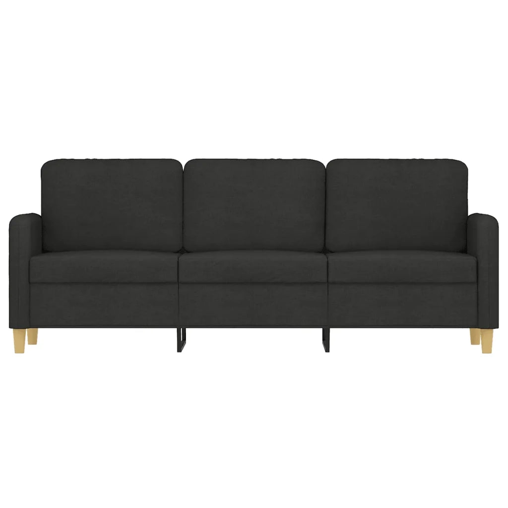 Divano a 3 Posti Nero 180 cm in Tessuto 359490