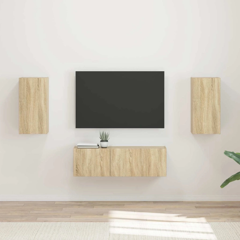 Set di Mobiletto da TV a Parete 4 pcs Rovere Sonoma 3408909