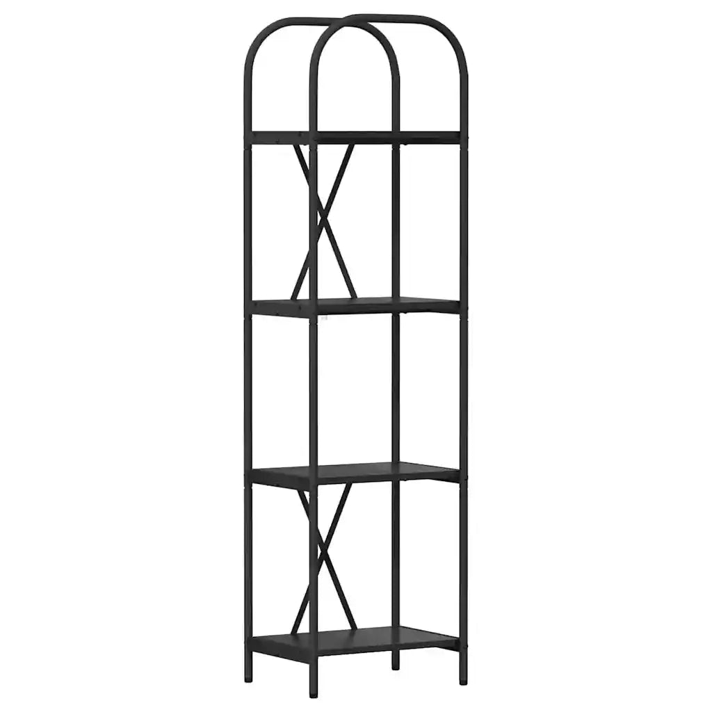 Libreria-Scaffale per Libri-Mobile di Stoccaggio Rovere Nero 40 x 30 x 146 cm Legno multistrato 351733
