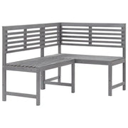 Panca da Giardino ad Angolo Grigia 140 cm Legno Massello Acacia