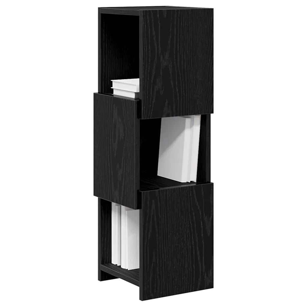 Mobile angolare 25,5x25x80cm Legno ingegnerizzato Rovere Nero 889814