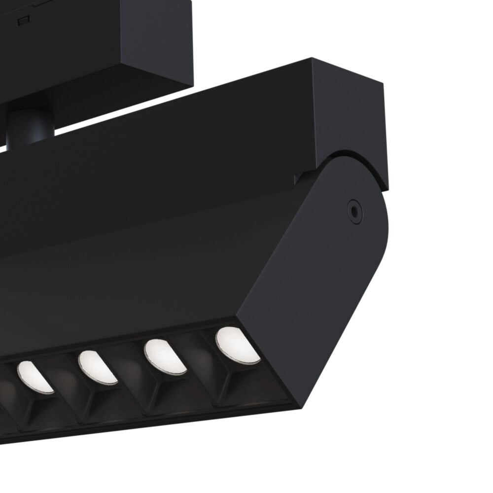 Base Illuminazione Points Rot Per Binario Moderno Alluminio Nero 20W Luce Calda