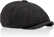 Cappello da sole con tessuto a scacchi e visiera regolabile, nero