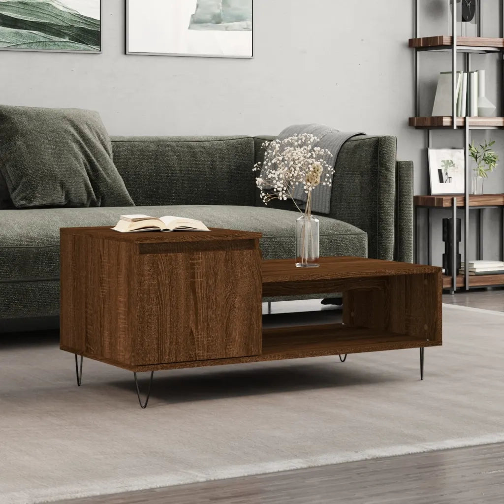 Tavolino da salotto | Tavolino da caff¨¨ | Tavolino da Soggiorno Rovere Marrone100x50x45cm Legno Multistrato