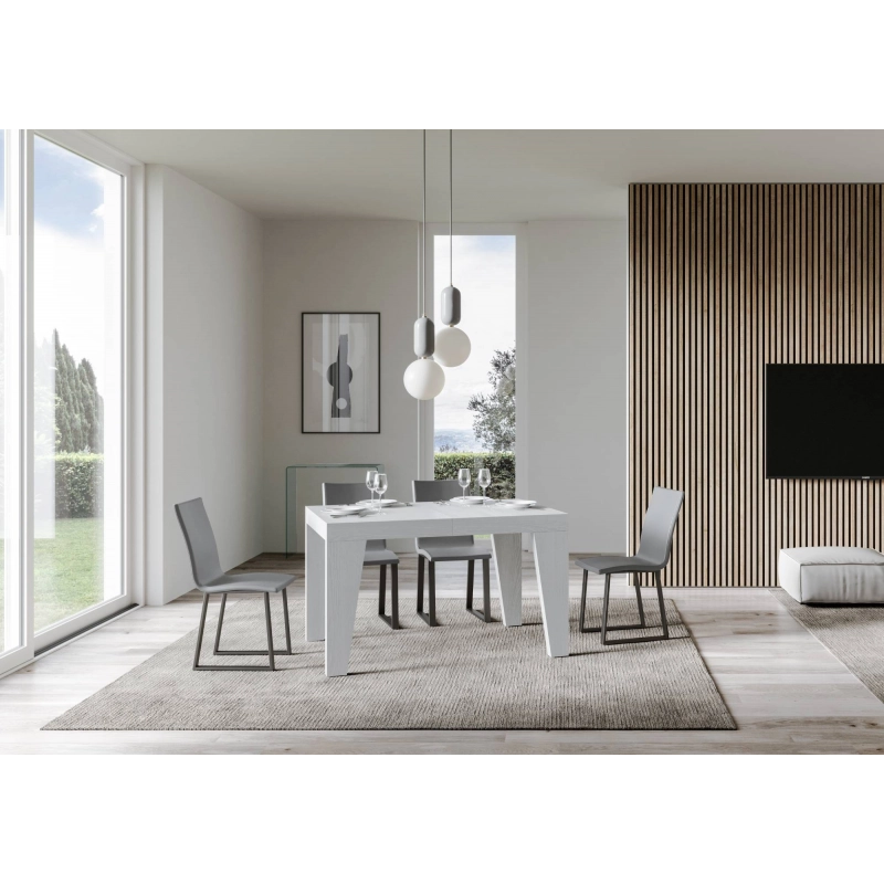 Tavolo allungabile 90x130/390 cm Naxy - Bianco Frassino