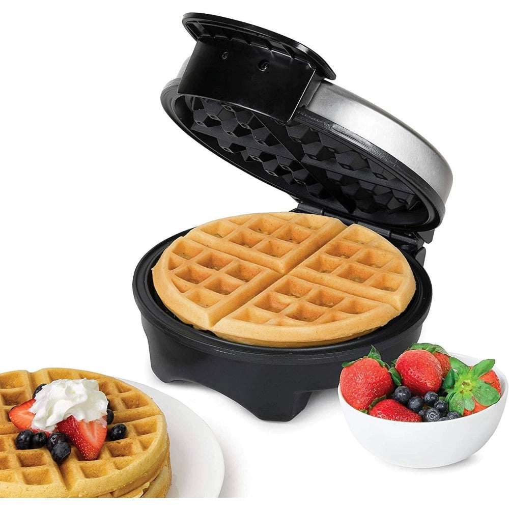 Trade Shop - Piastra Elettrica Macchina Waffle Maker 1000w Griglia Piastre Antiaderenti Nero -