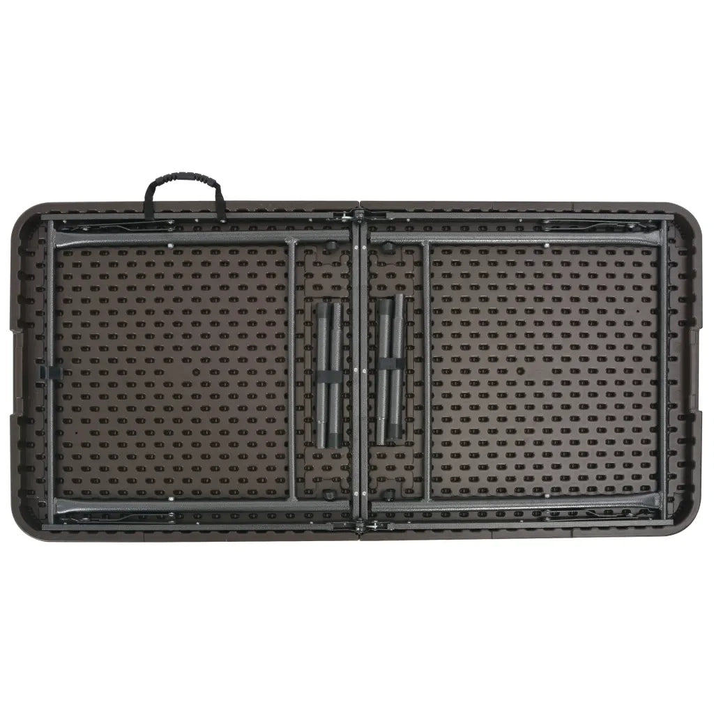 Tavolo da Giardino Marrone Pieghevole 120x60x74 cm HDPE Rattan 44553