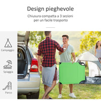 Lettino Sdraio Pieghevole 187x58x36 cm in Acciaio e Tessuto Oxford Verde